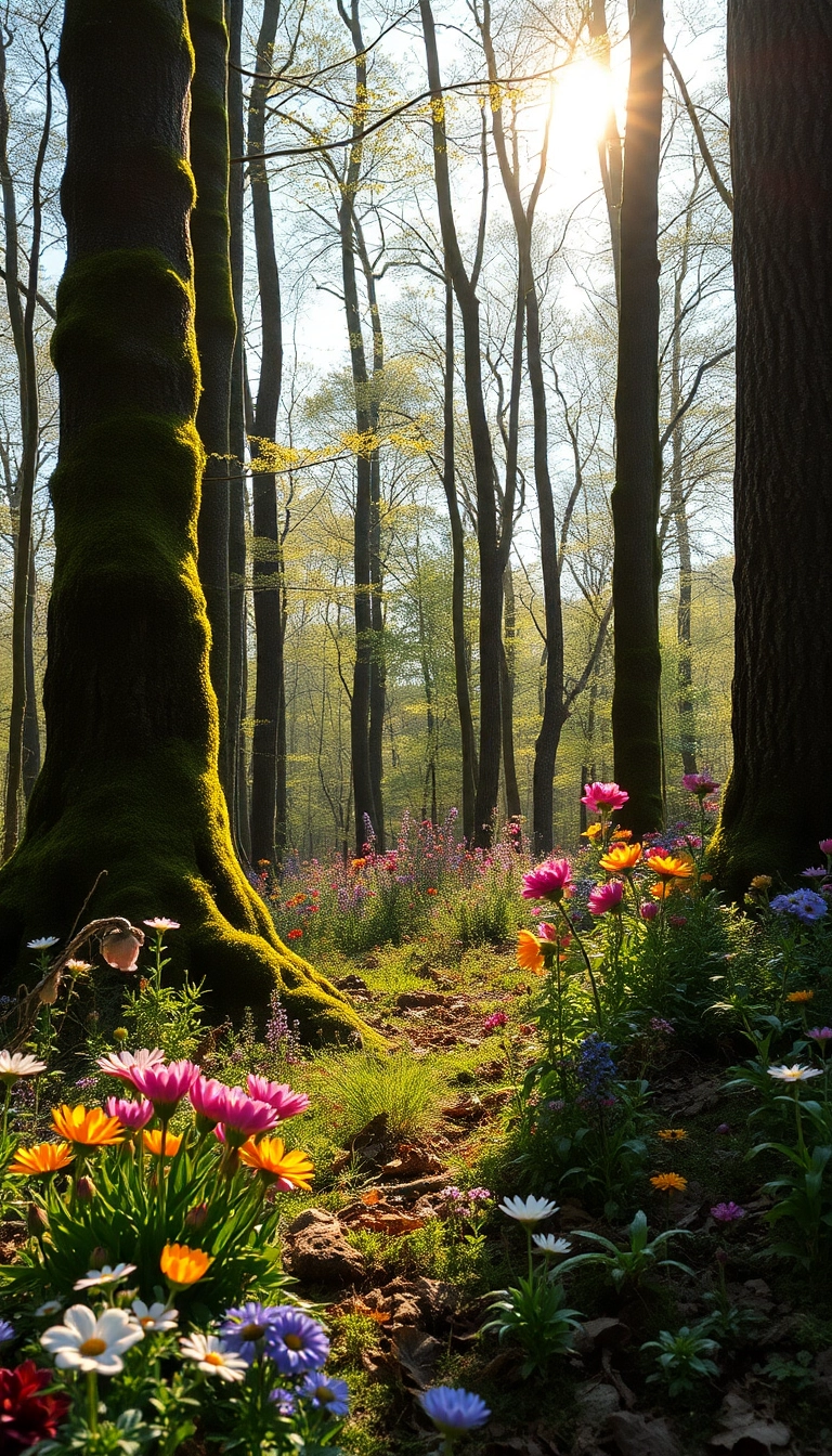 HD iPhone Spring Forest Floor Captivating Background Royalty-Free Stock Photo